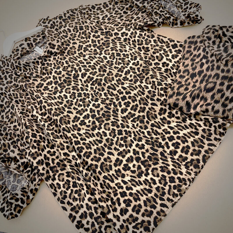 Leopard Print Blouse With Middle Strap Detail