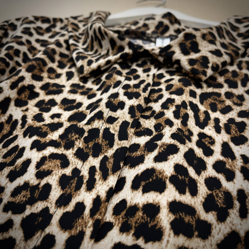 Leopard Print Blouse With Middle Strap Detail