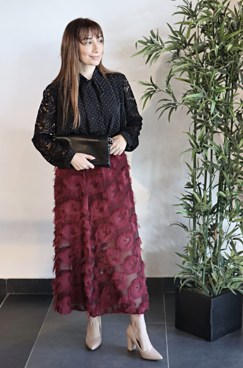 Feathered Long Skirt