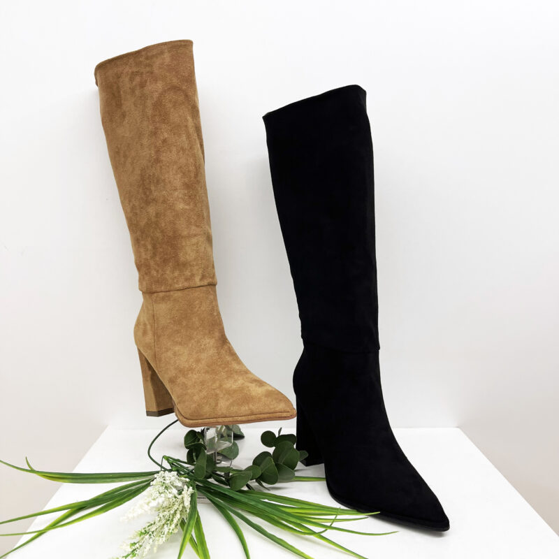 Suede Pointy High Heel Boots