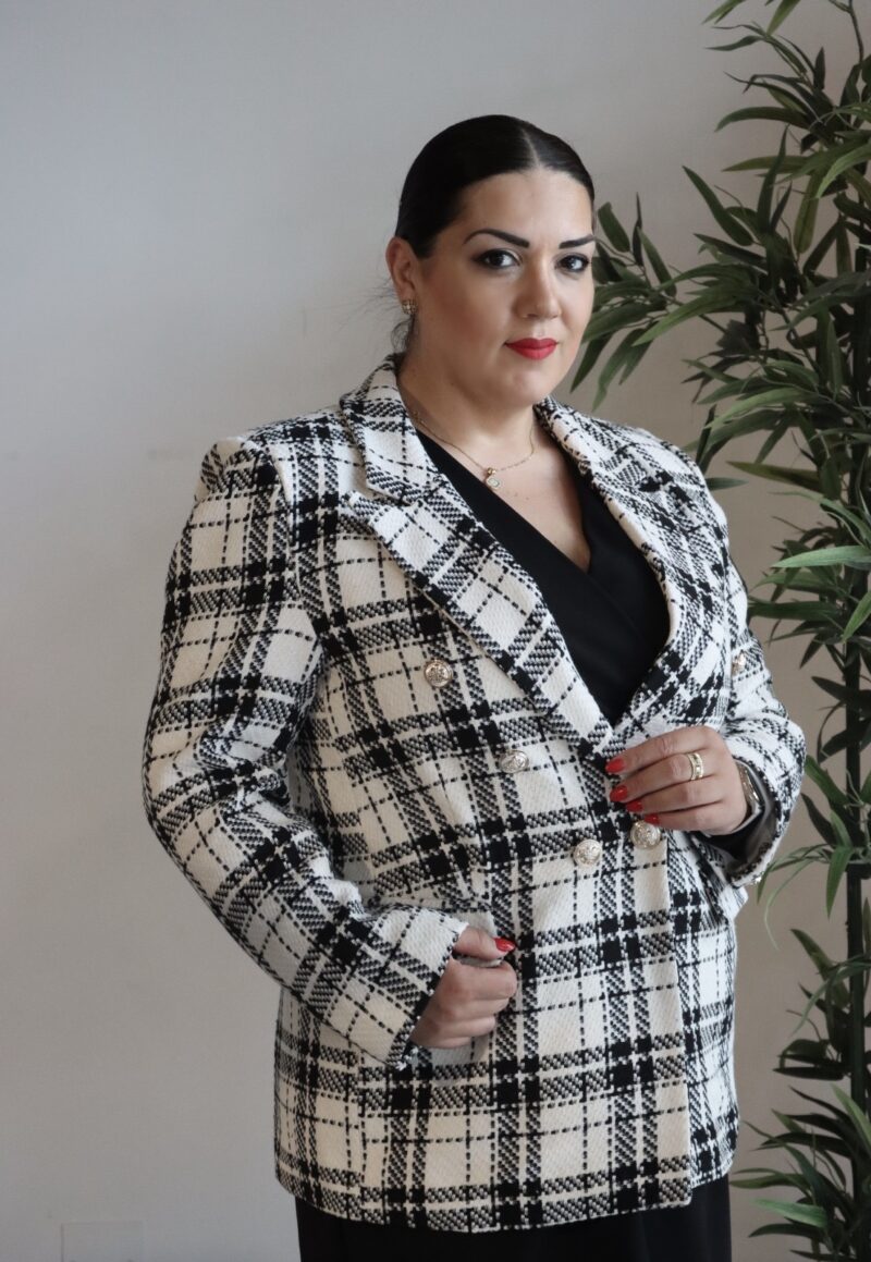 Plaid Double Breasted Jacket