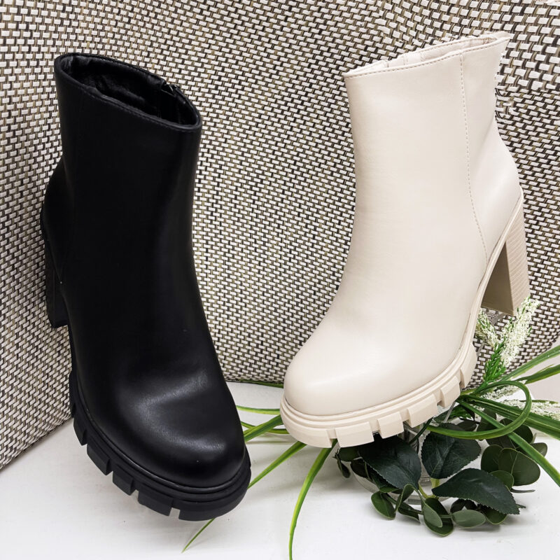 Chunky Ankle Block Heel Boots