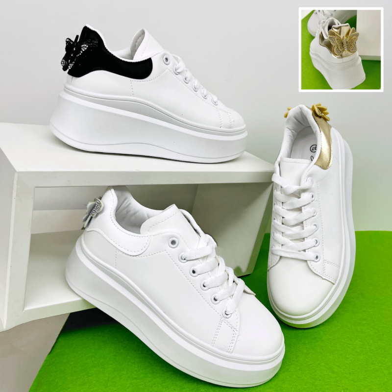 Butterfly Sequins Platform Trainers