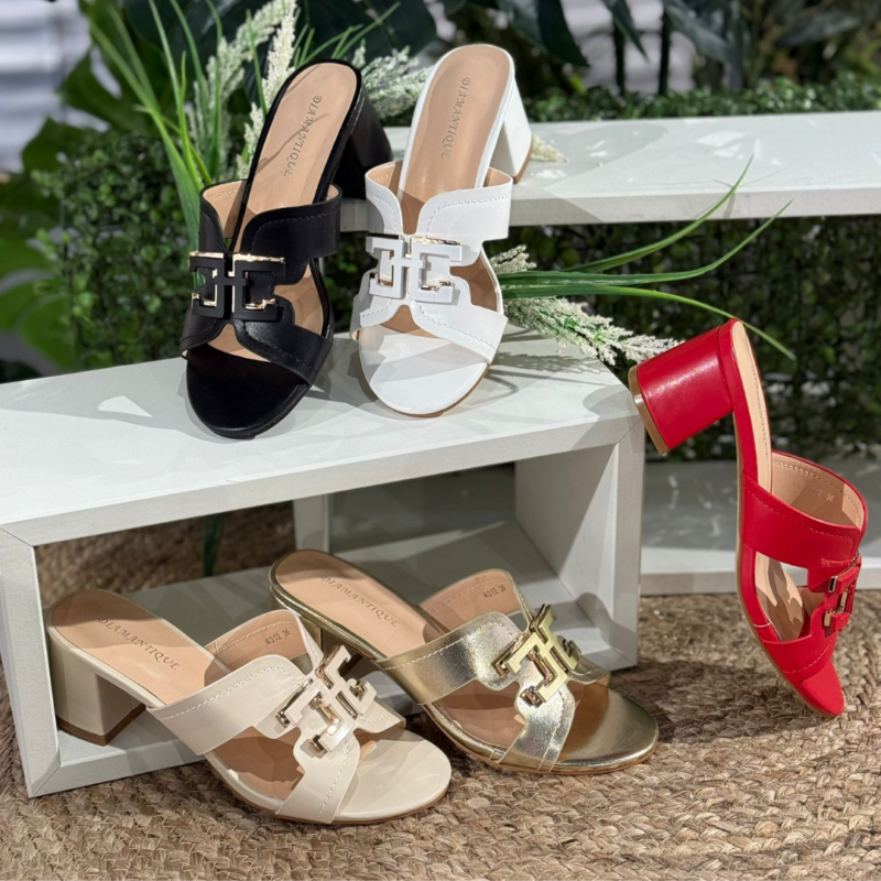 Wide Heel Slip-On