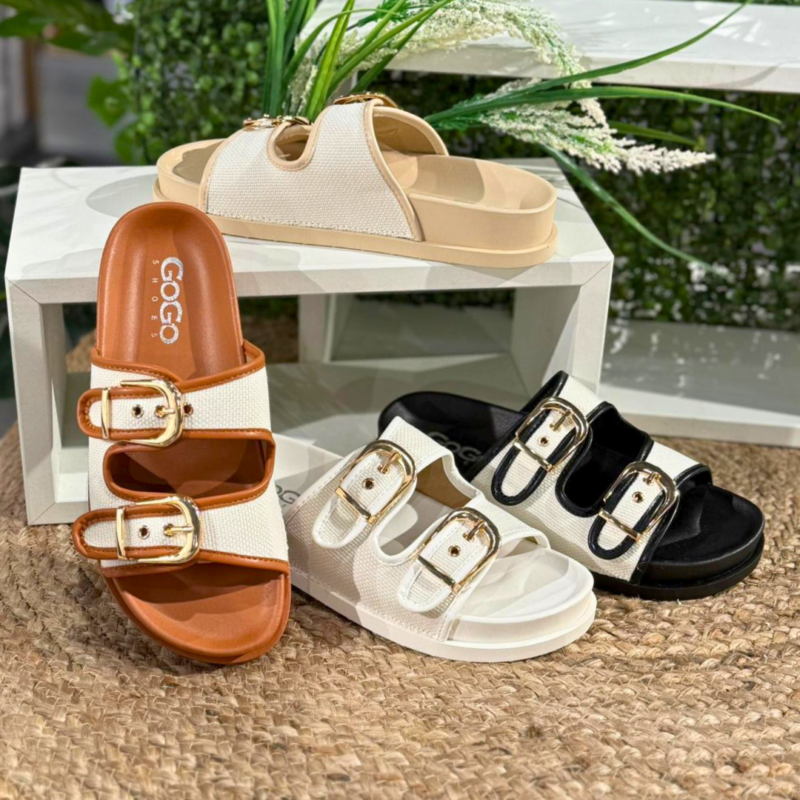 Open Slip-On with Gold Buckle