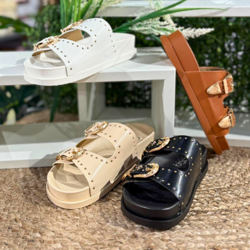 Open Slip-On with Gold Buckle