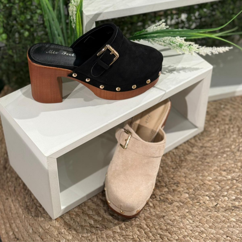 Wide Heel Closed Slip-On