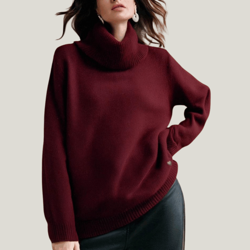Knitted Polo Neck Sweater
