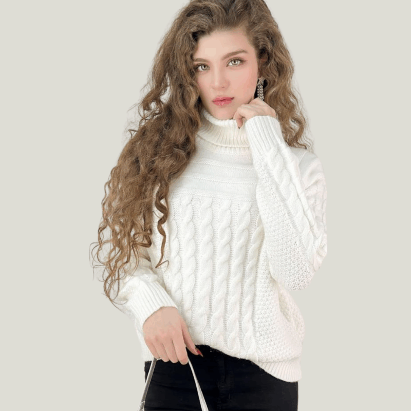 Knitted Polo Neck Sweater