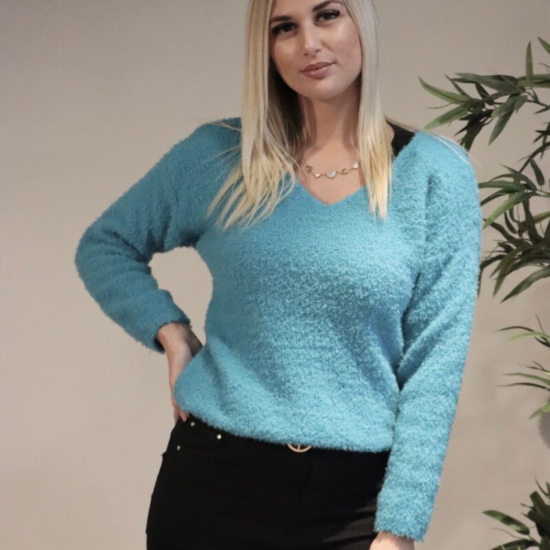 Knitted V-Neck Sweater
