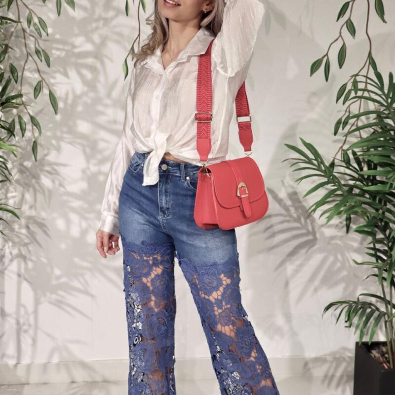 Lace Wide-Leg Jeans