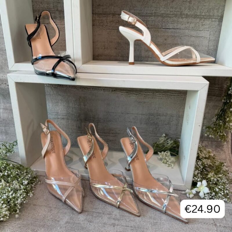 Clear Strap Slingback Heels