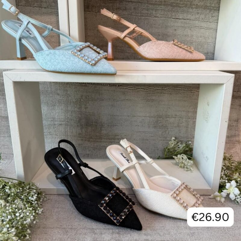Elegant Buckle Slingback Heels