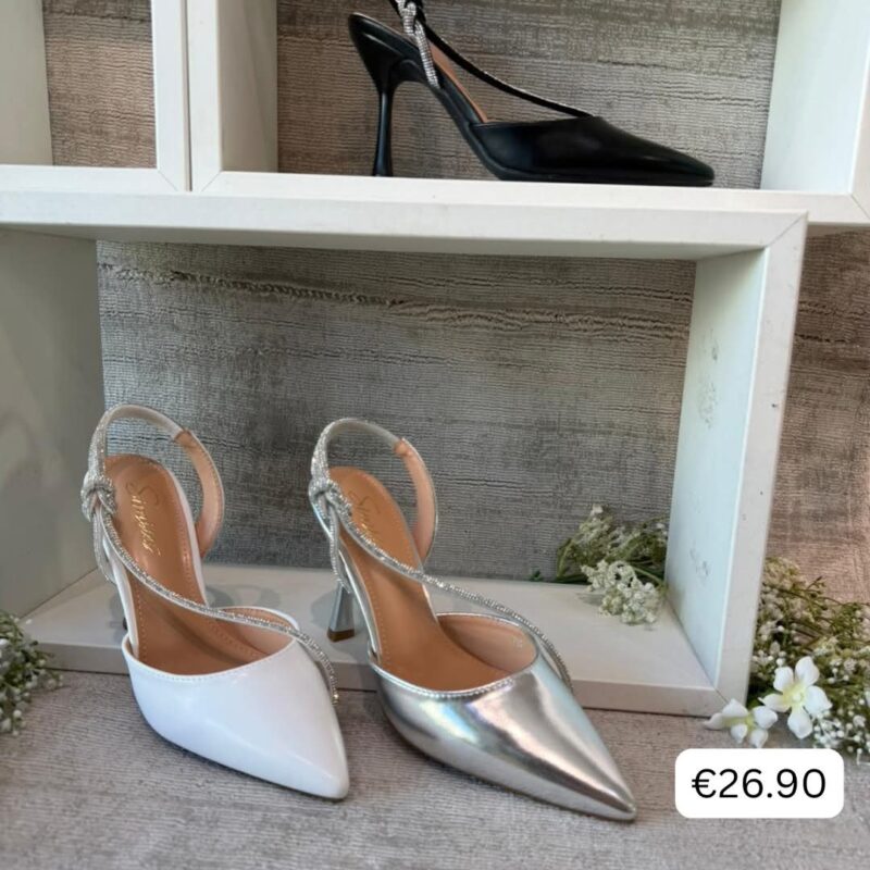 Crystal Strap Slingback Heels