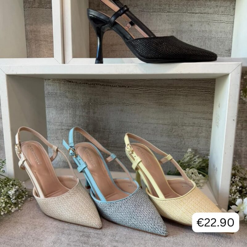 Woven Strap Slingback Heels