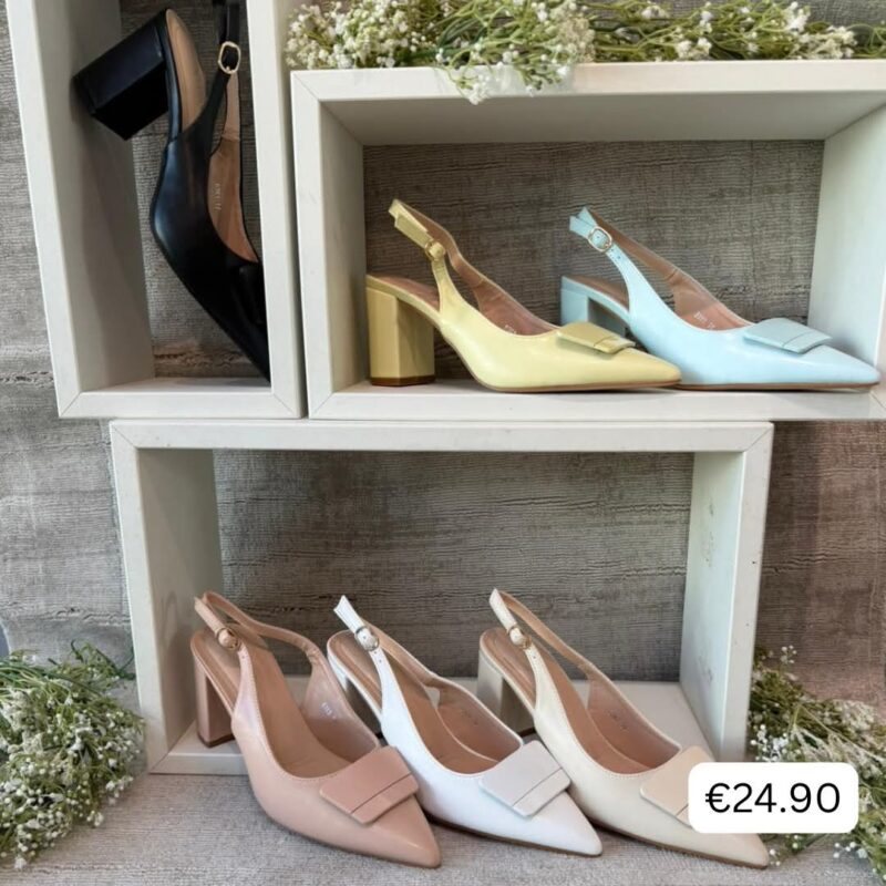 Square Detail Slingback Heels