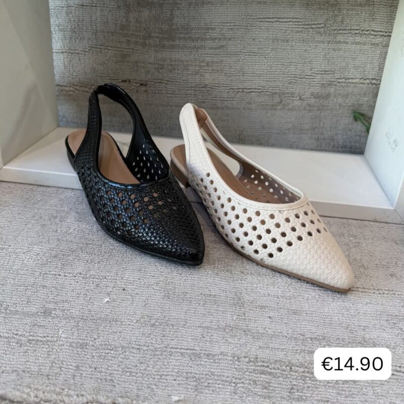 Woven Cutout Flat Slingback