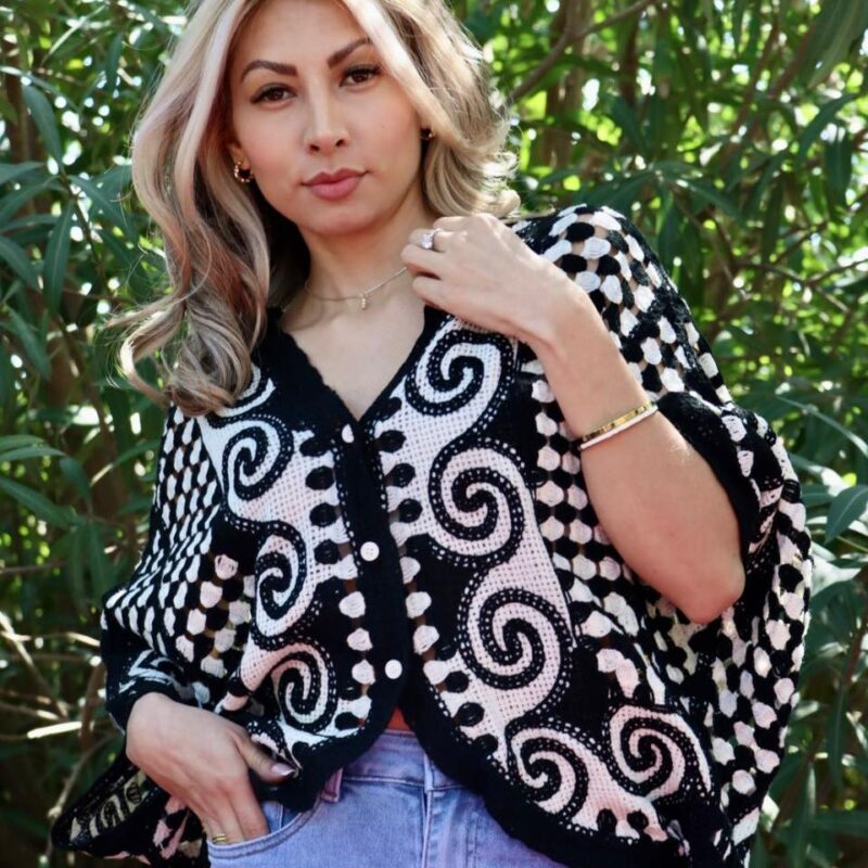 Floral Granny Square Crochet Cardigan