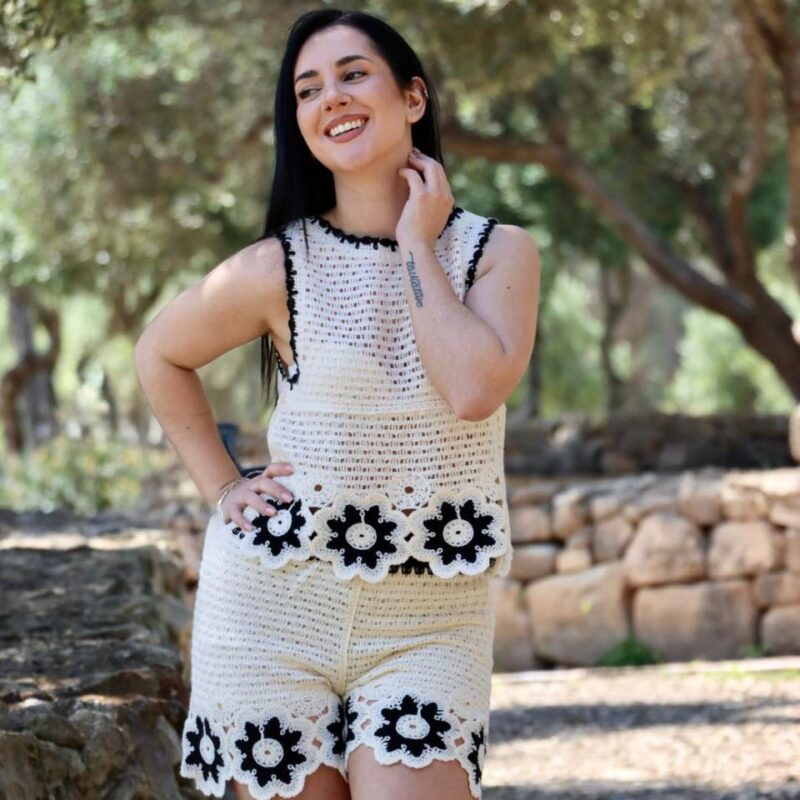 Floral Crochet Trim Shorts