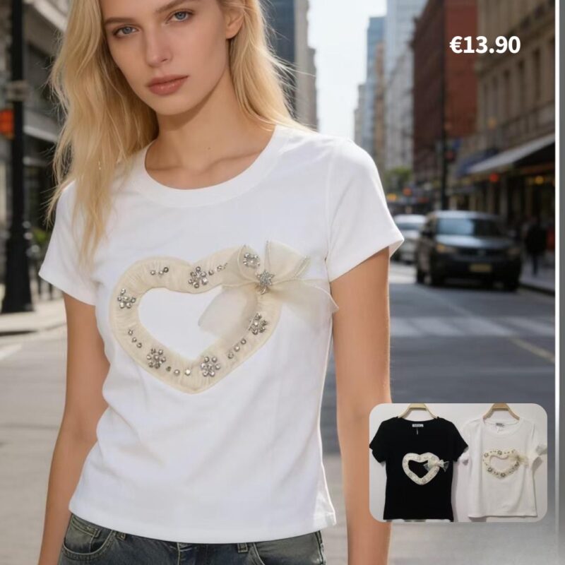 Embellished Perfume Bottle Graphic Top