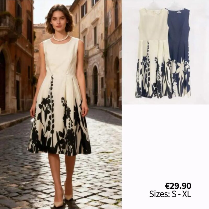 Elegant Sleeveless Fit-and-Flare Midi Dress