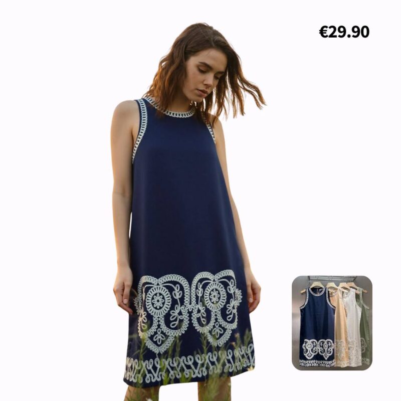 Bohemian Sleeveless Shift Dress