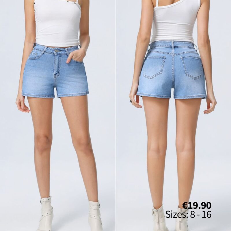 High-Waisted Classic Denim Shorts