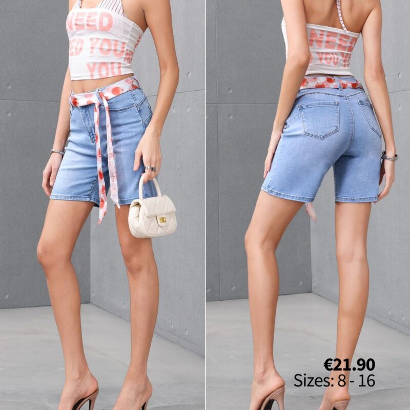 High-Waisted Classic Denim Shorts
