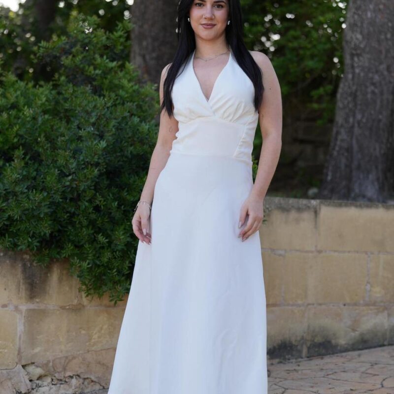 Elegant V-Neck A-Line Midi Dress