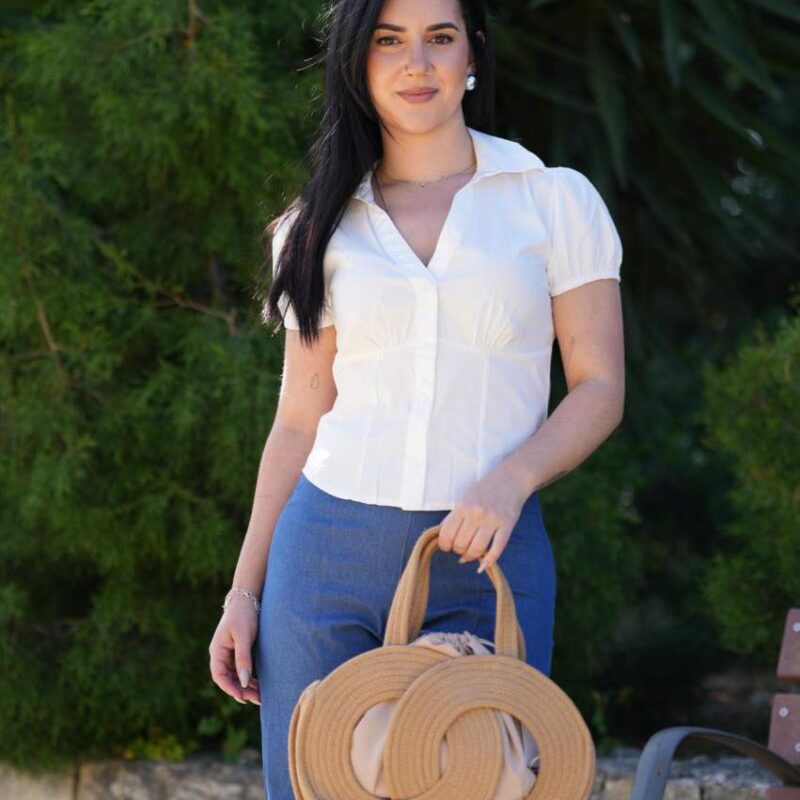 Classic V-Neck Peplum Top