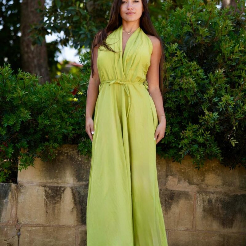 Chic Lime Wide-Leg Jumpsuit