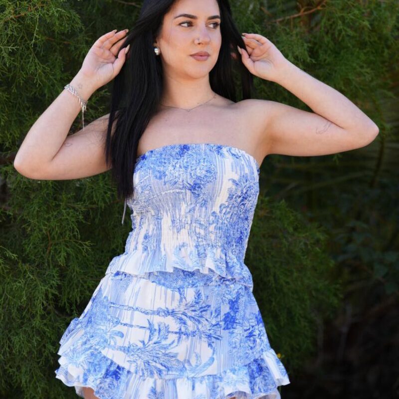 Chic Ruffled Strapless Mini Dress