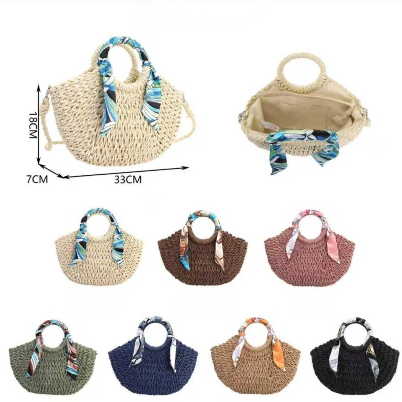 Bohemian Summer Beach Basket Bag