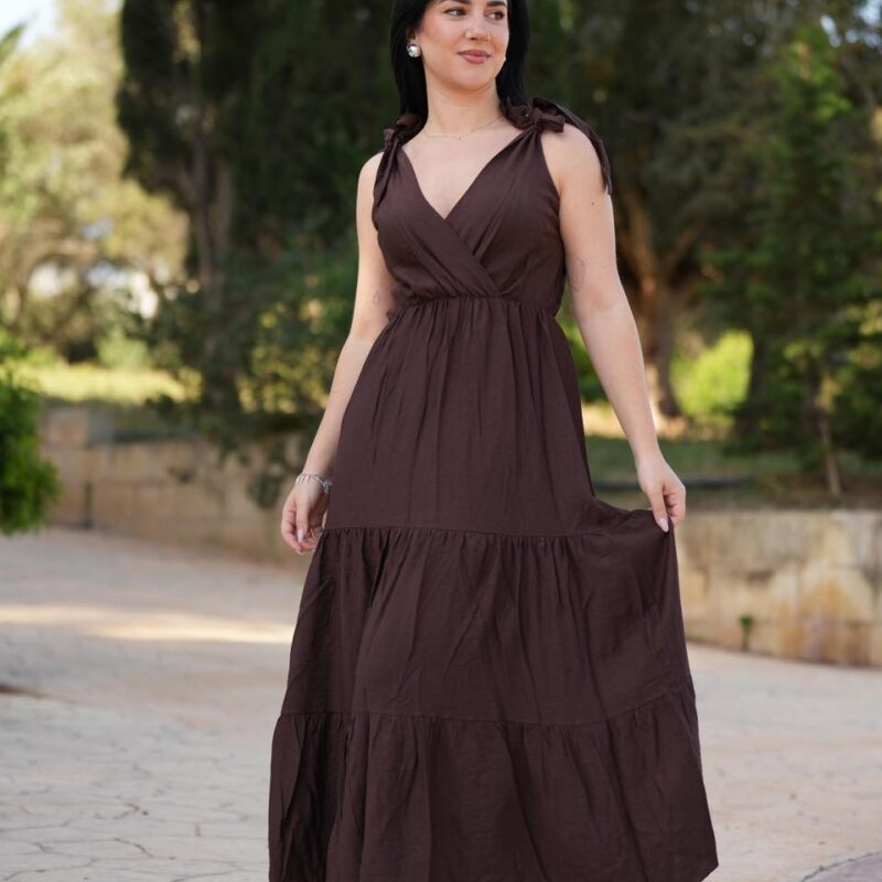 Tiered Shoulder-Tie Maxi Dress
