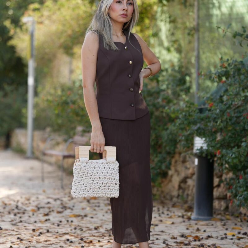 Vest & Pleated Skirt Set
