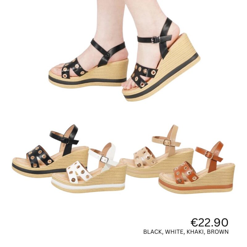 Studded Platform Wedge Sandals