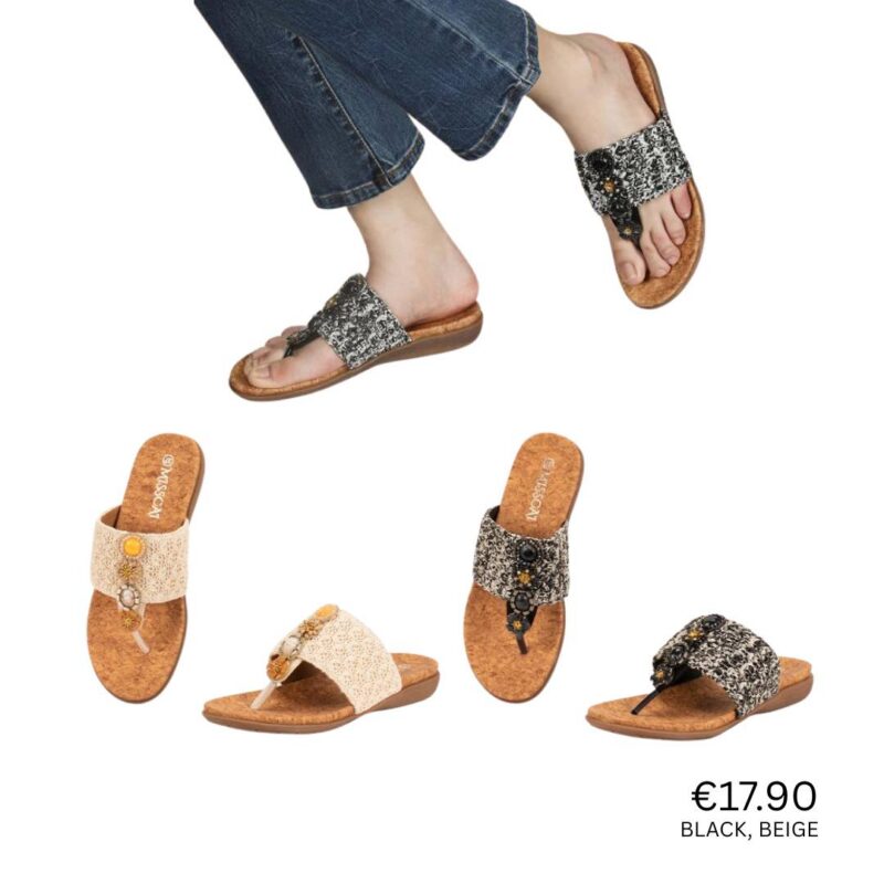 Beaded Boho Flip Flop Sandals
