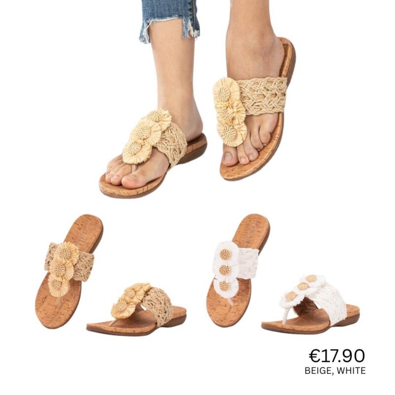 Floral Woven Flat Sandals