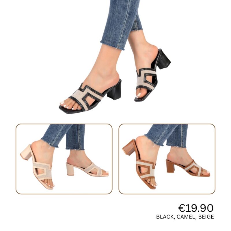 Geometric Block Heel Sandals