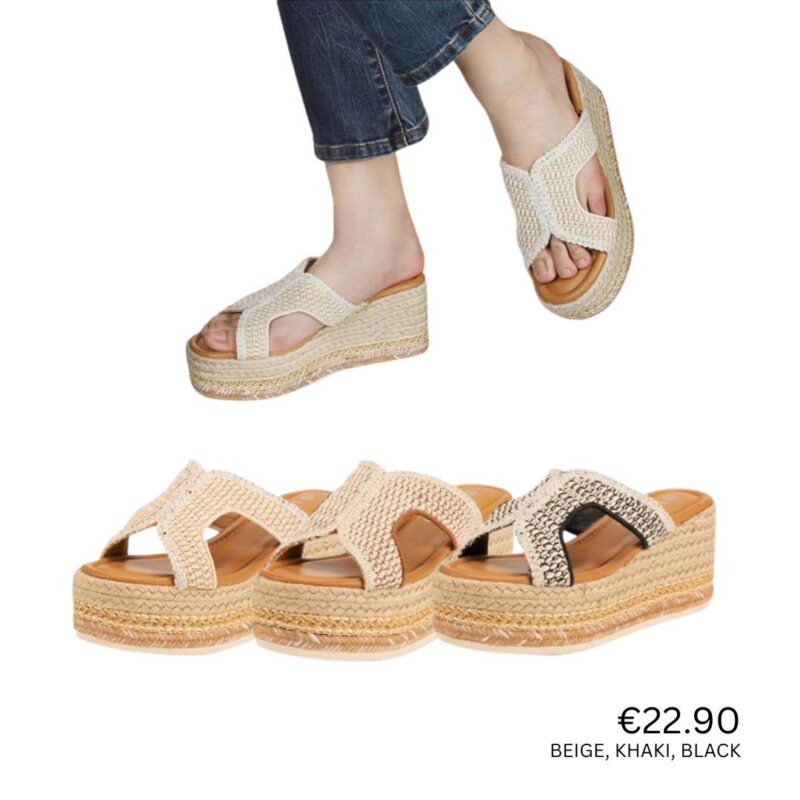 Woven Platform Slide Sandals