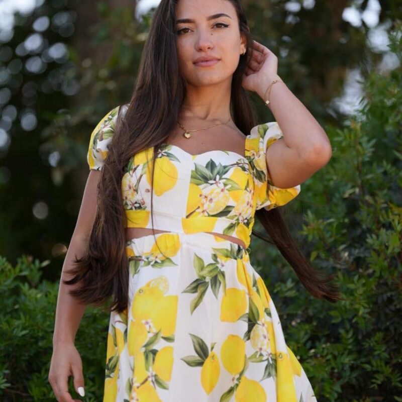 Print Cut-Out Mini Dress