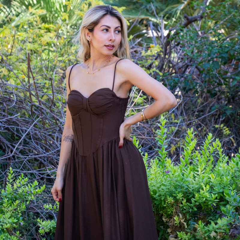 Strapless Corset-Style Maxi Dress