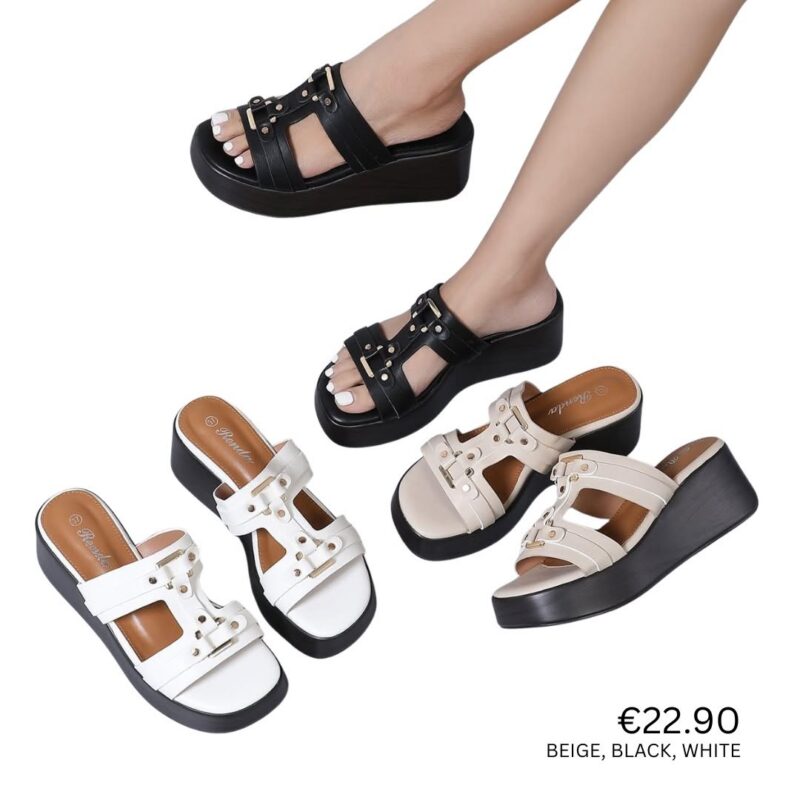 Studded Platform Slide Sandals