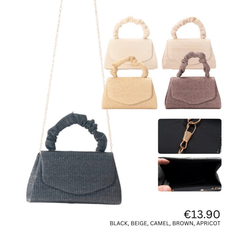 Ruched Handle Evening Clutch Bag