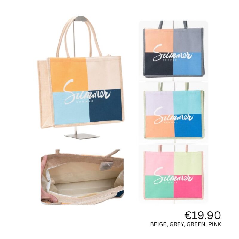 Color Block Summer Tote Bag