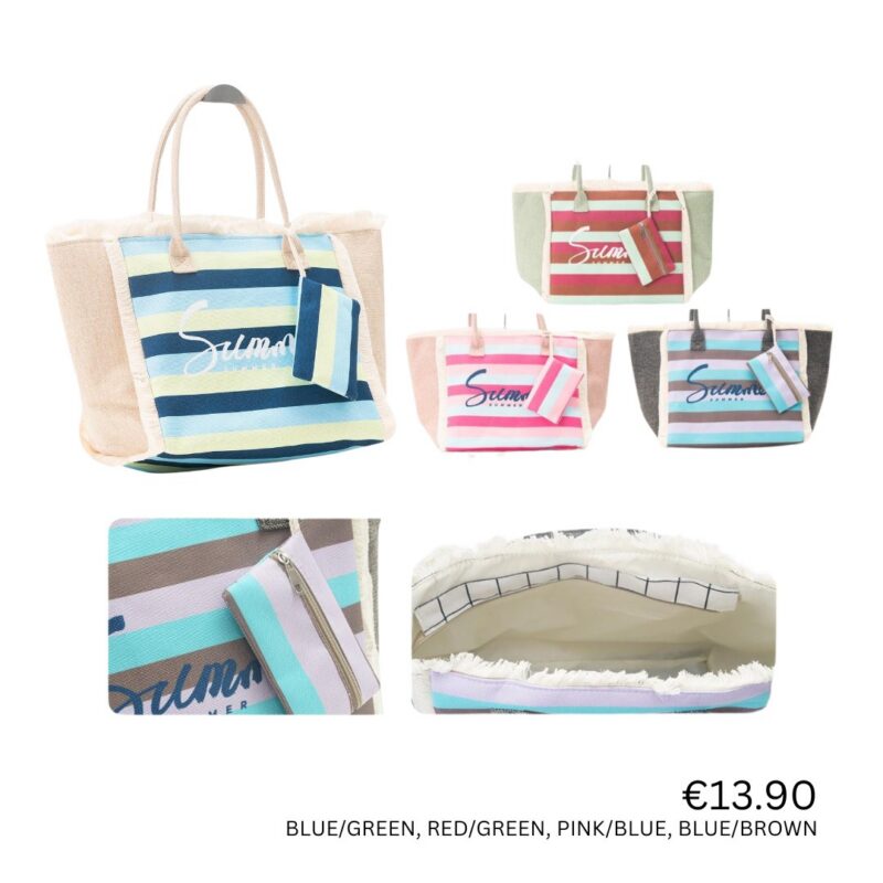 Summer Stripe Beach Tote Bag