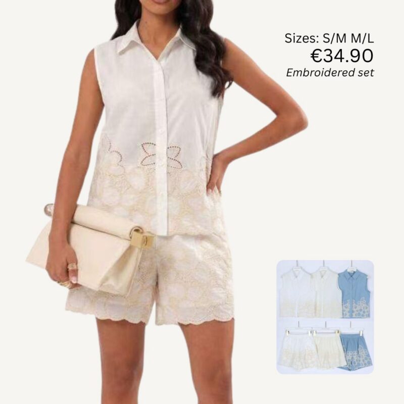 Embroidered Shorts Set