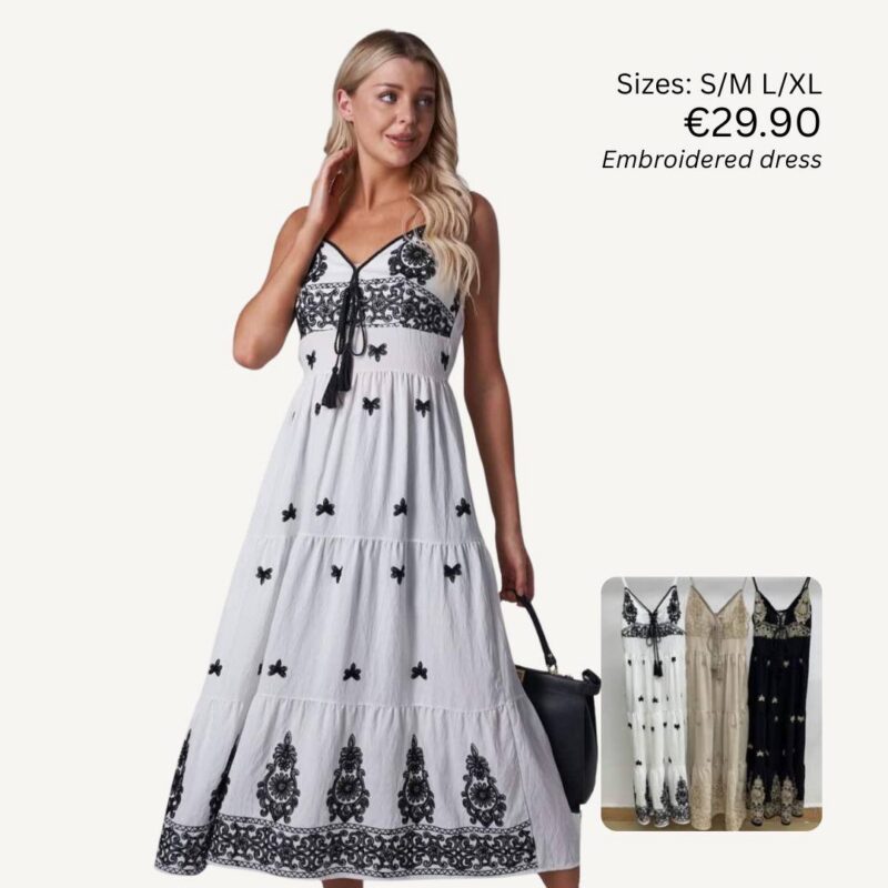 Boho Embroidered Maxi Dress