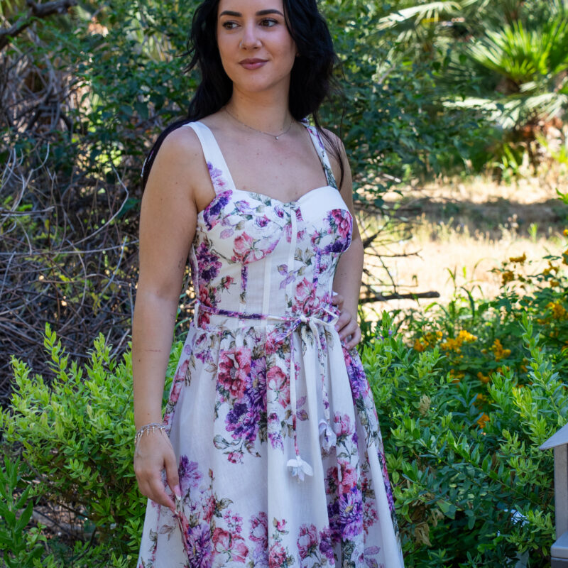 Floral Print Corset-Style Mini Dress