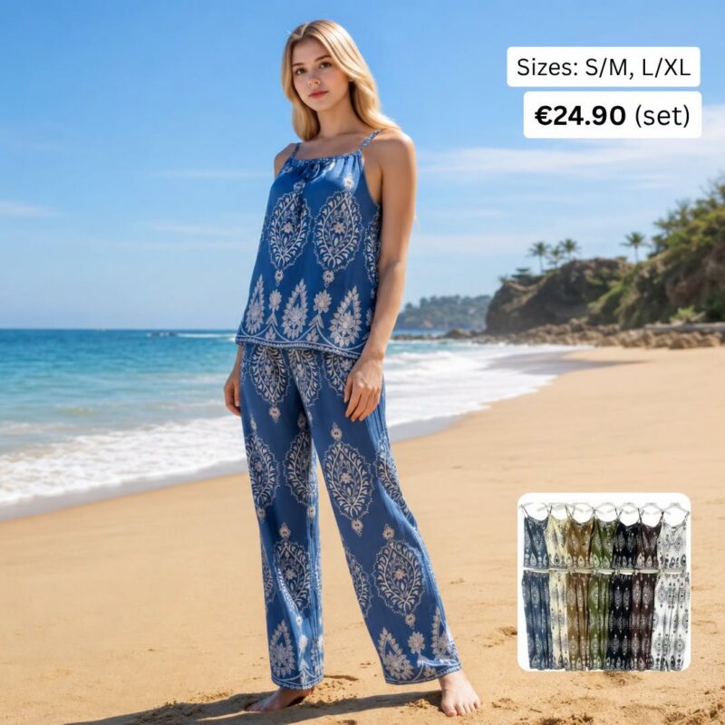 Patterned Camisole and Trouser Set